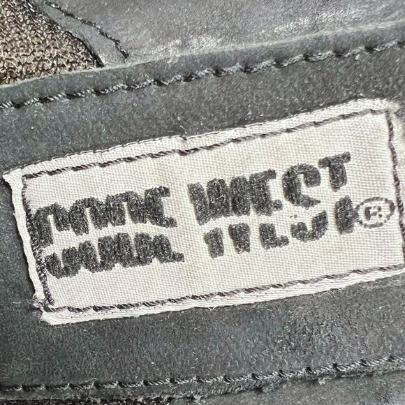 Women's Vintage 90s Black Cowgirl Western Biker Fringe Leather Boots / 8 - Picture 9 of 11